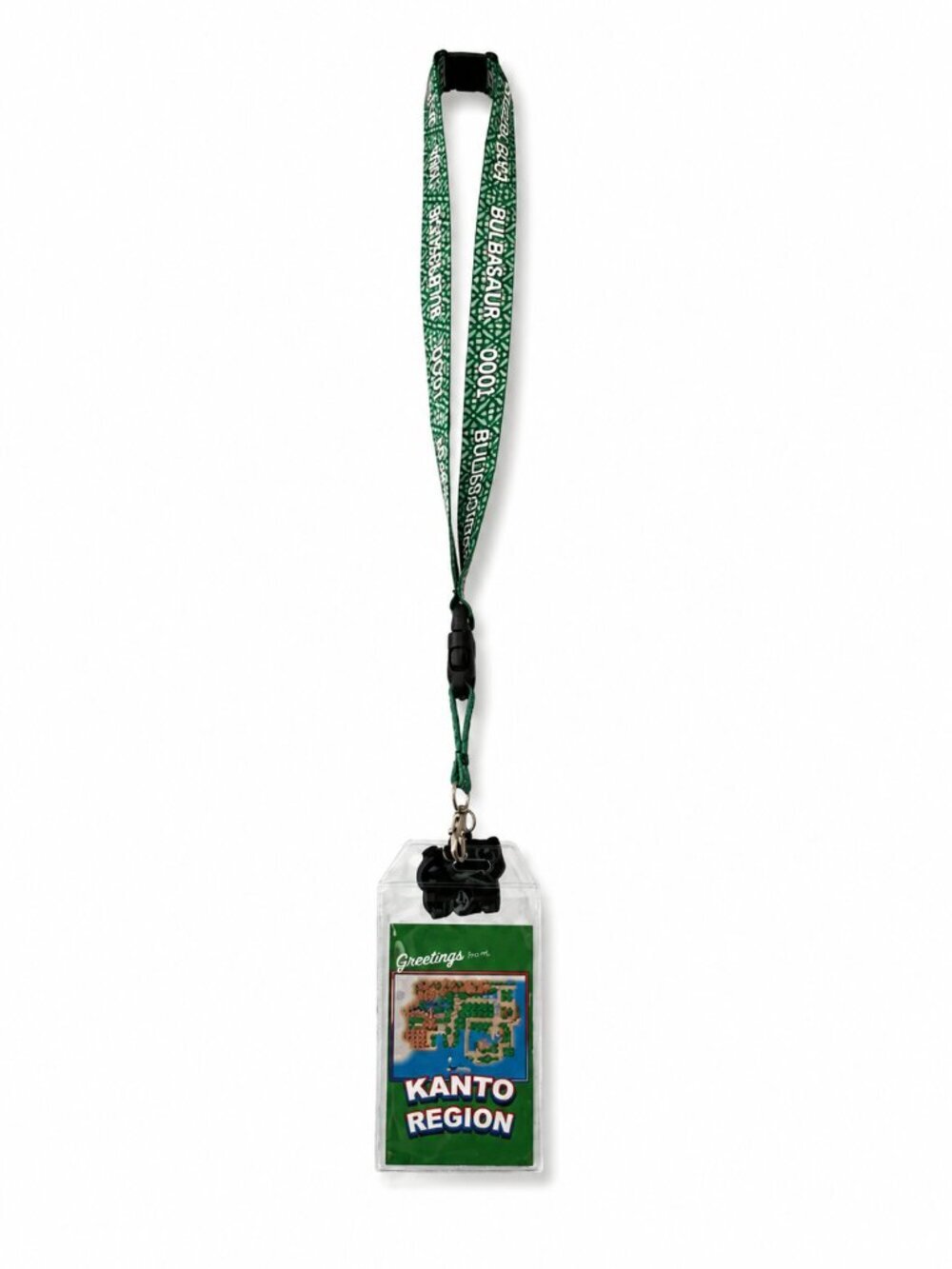 Pokémon Bulbasaur Kanto Region Lanyard ID Badge Holder Rubber Charm Green